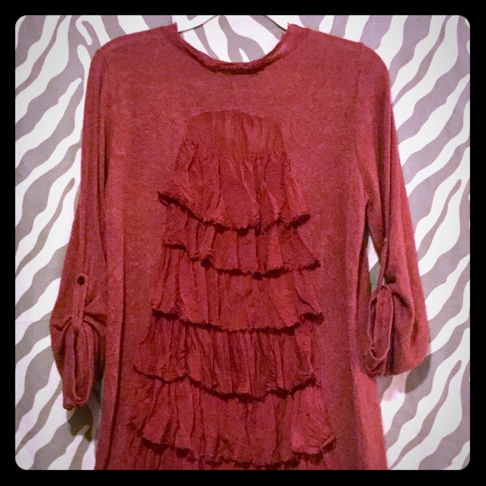 ****SOLD*****Really cute red ruffle butt sweater